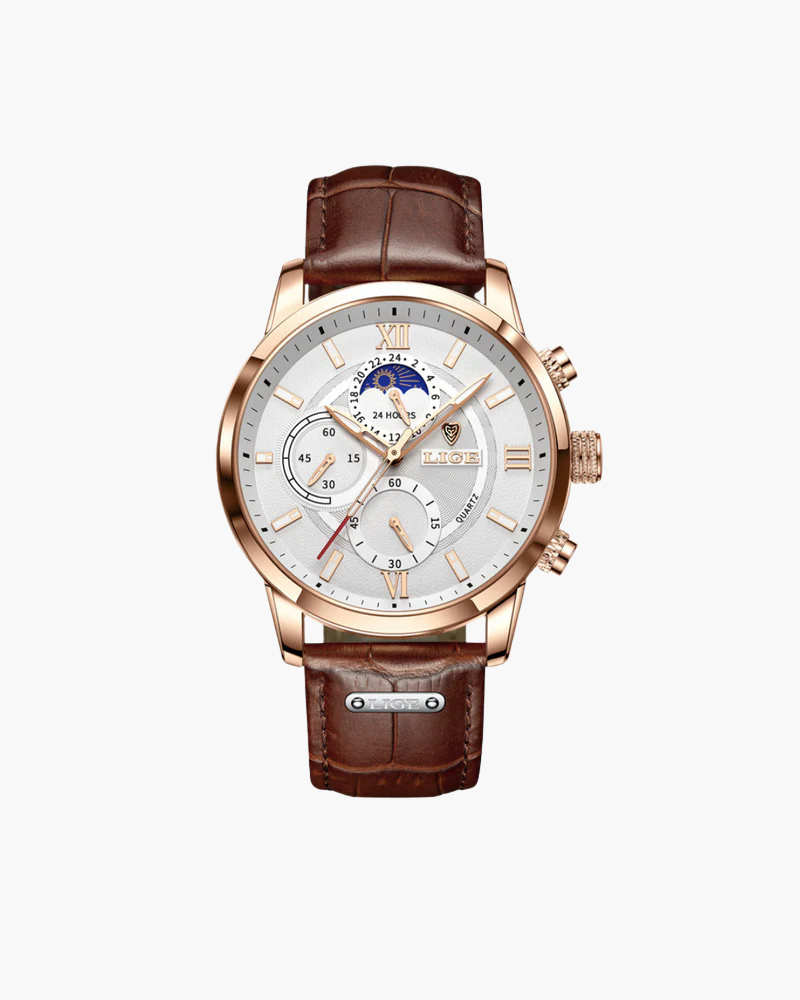 Relógio Masculino Amalvi Roma Moonphase em Couro