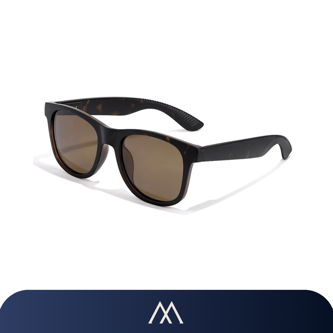 óculos de sol masculino Amalvi Sardegna quadrado preto UV400