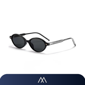 óculos de sol Amalvi Santorini oval preto UV400 unissex