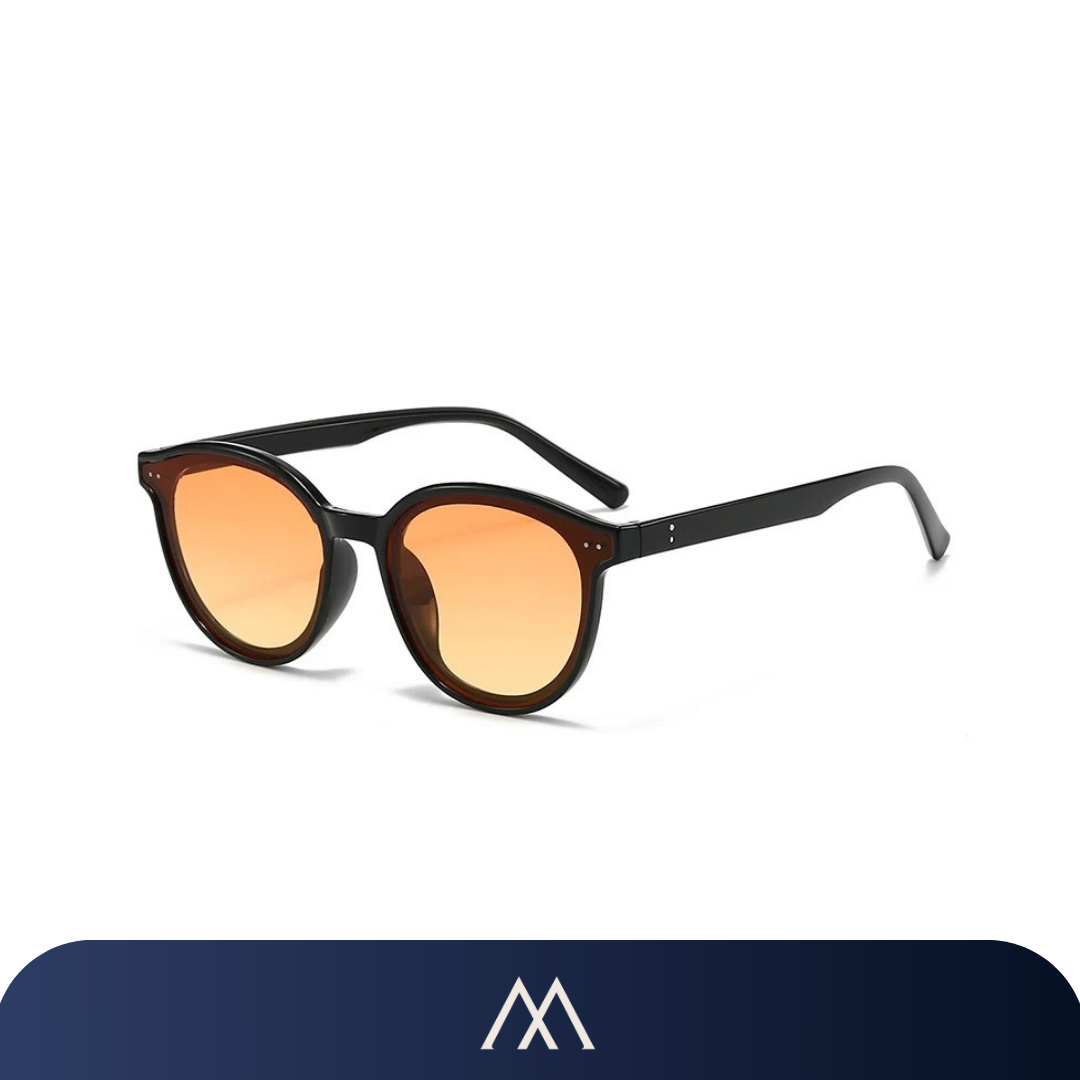 óculos de sol Amalvi Sorrento redondo preto UV400