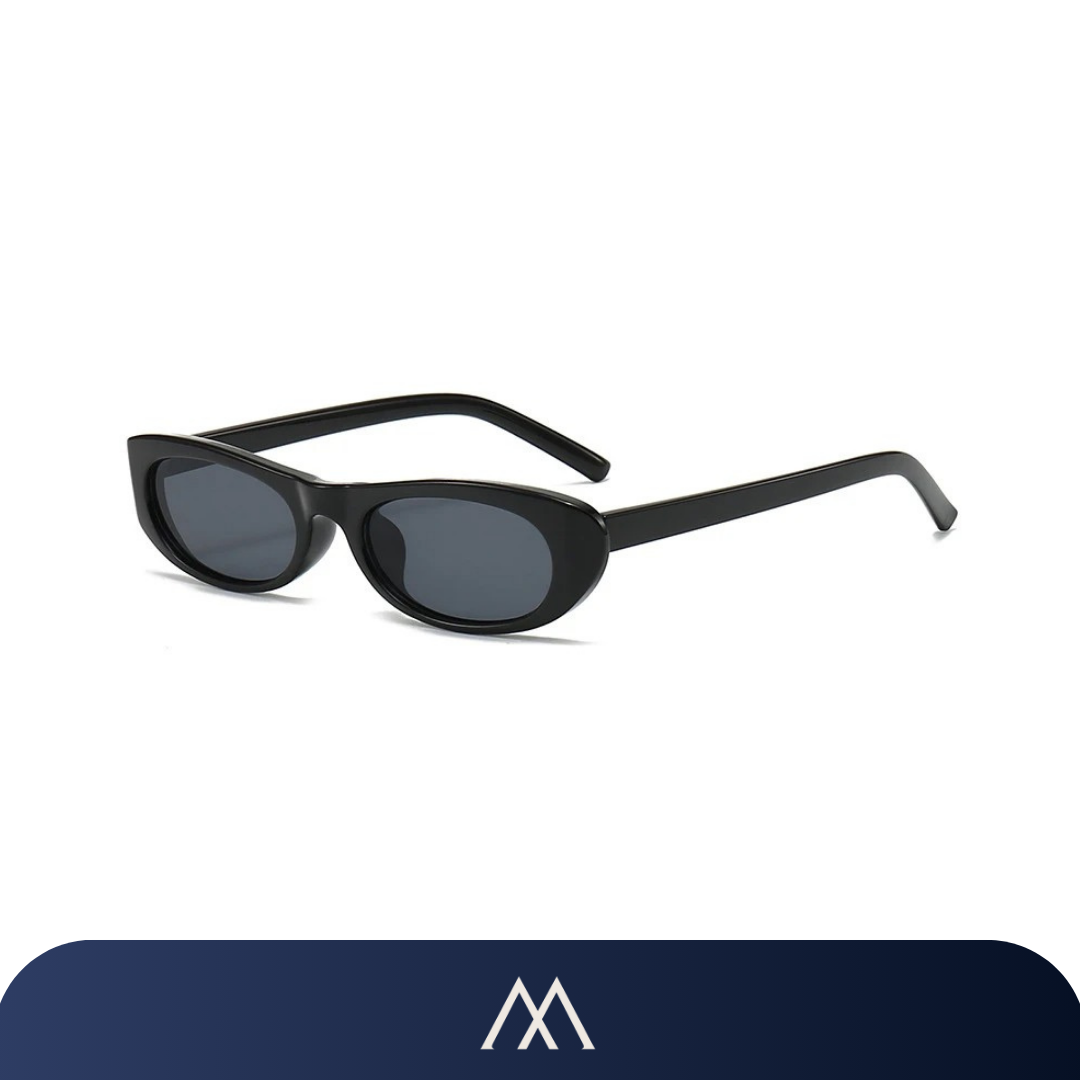 óculos de sol feminino Amalvi Amalena oval slim preto UV400