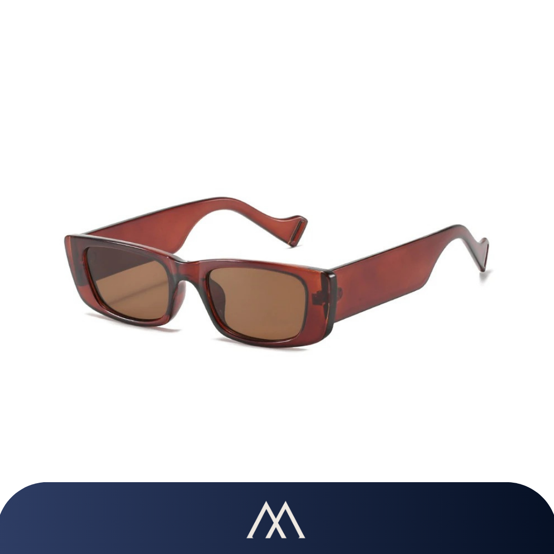 óculos de sol feminino Amalvi Catania retangular slim preto UV400