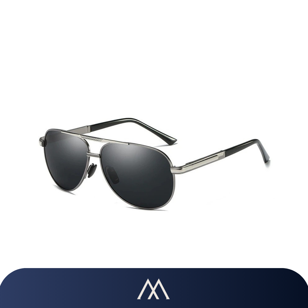 óculos de sol masculino Amalvi Orvion aviador polarizado preto UV400