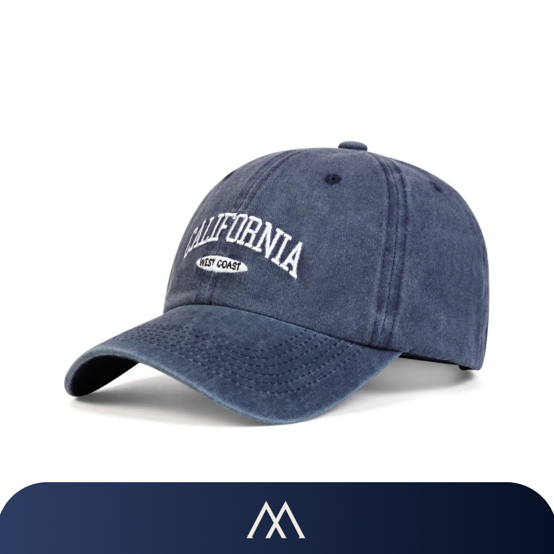 boné unissex Amalvi Calvera azul bordado california ajustável