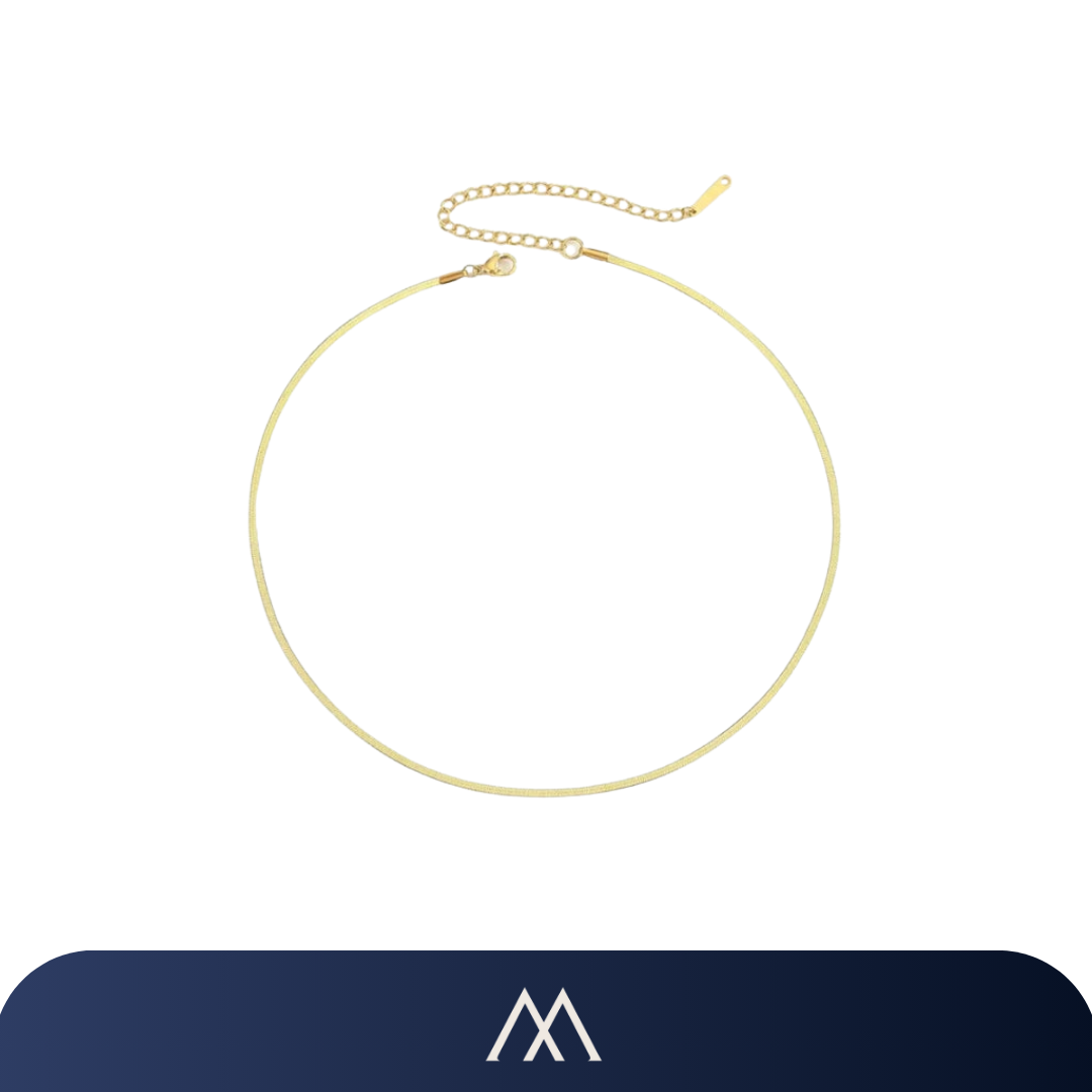 Colar feminino Amalvi estilo snake minimalista com corrente fina e elegante