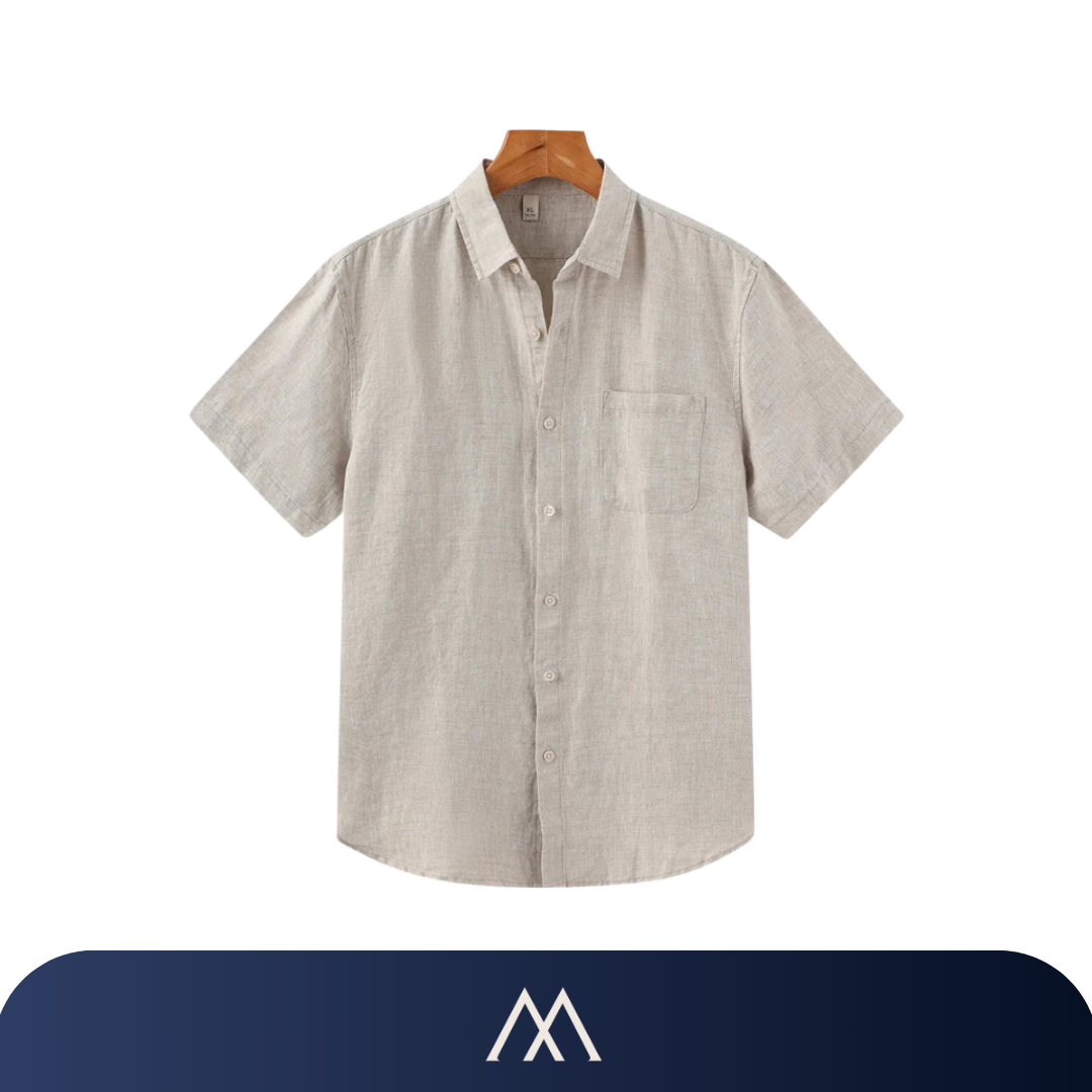 camisa masculina linho casual elegante bolso frontal
