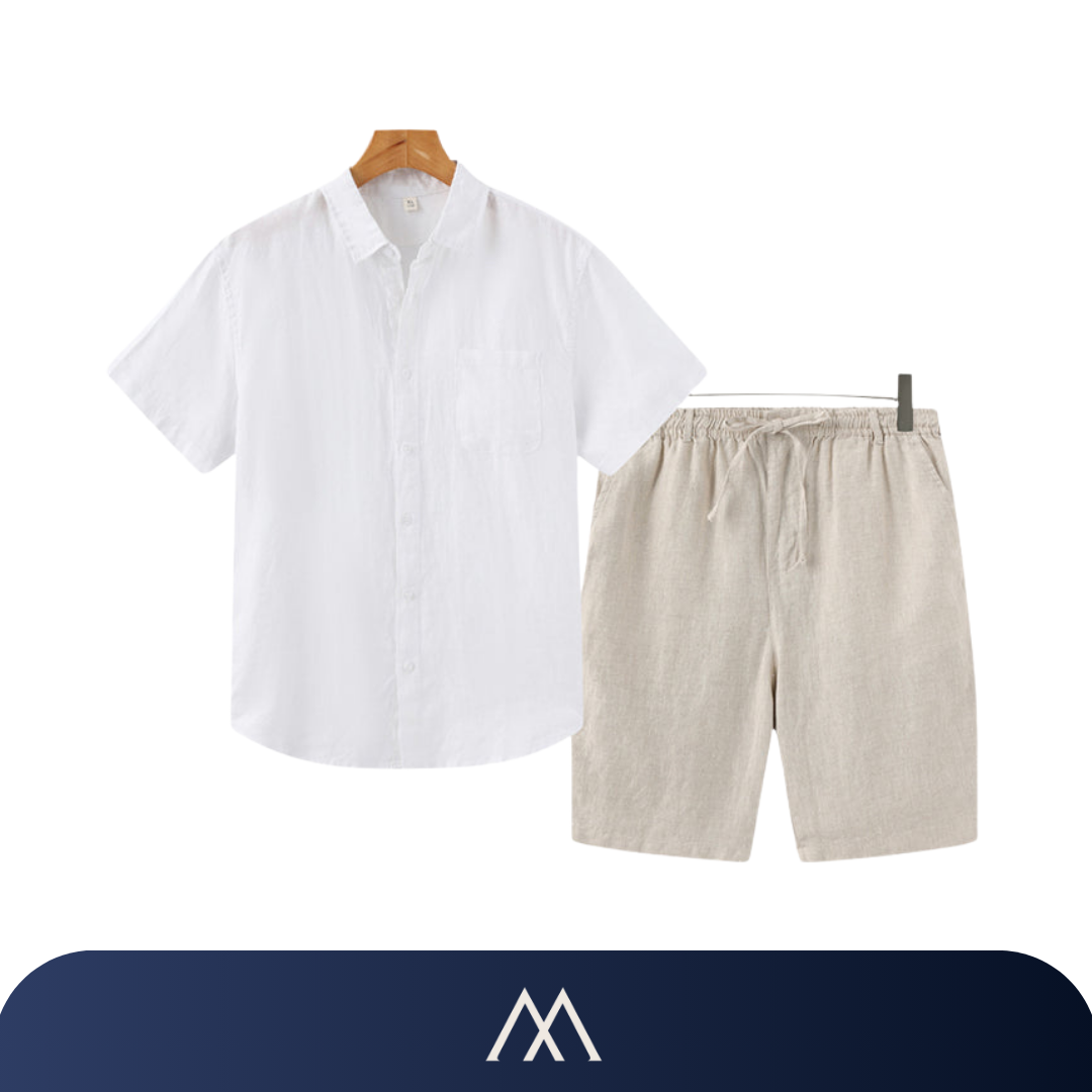 conjunto masculino linho casual elegante
