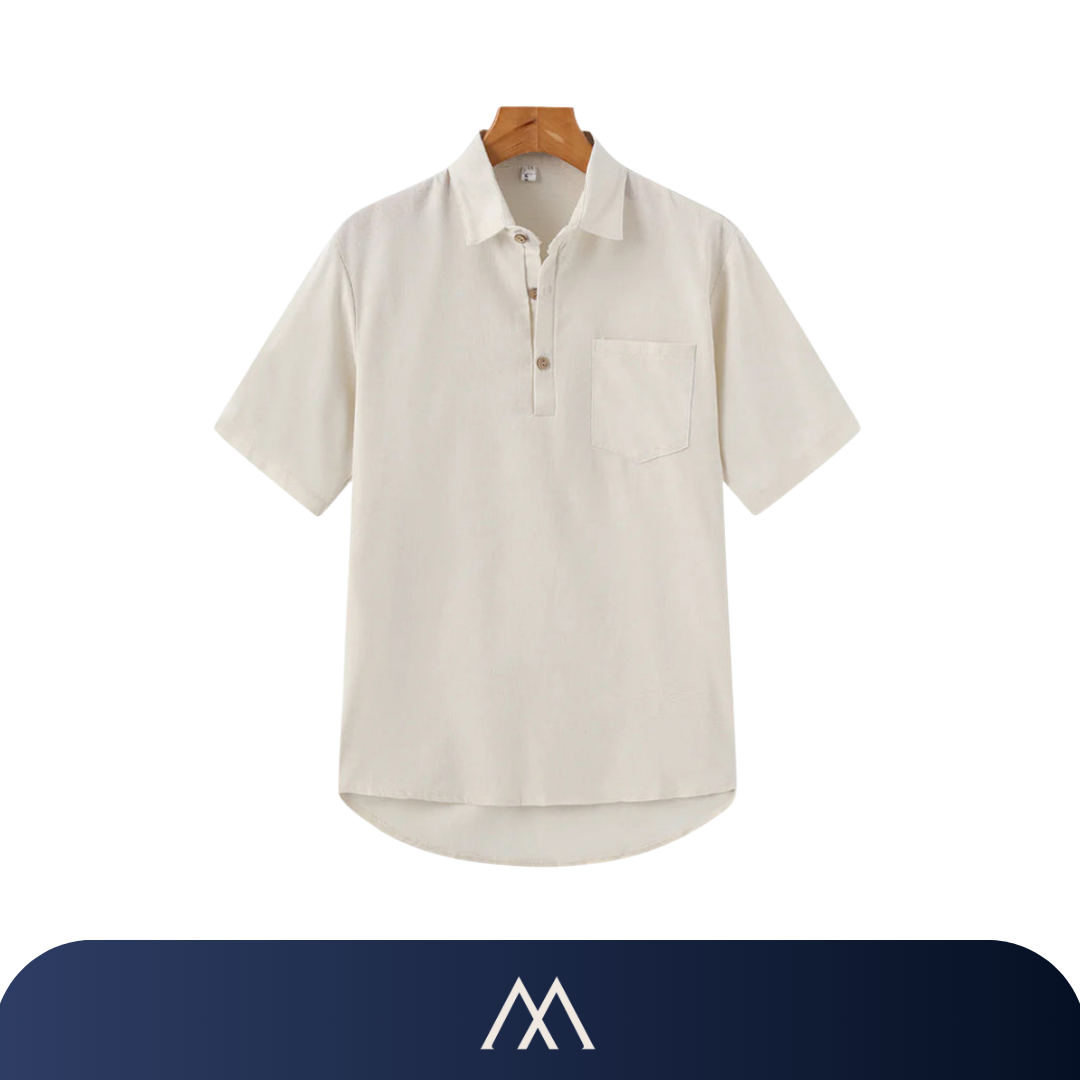 camisa masculina Amalvi Positano linho bege verão elegante