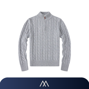 suéter feminino amalvi aspen tricot cinza gola alta