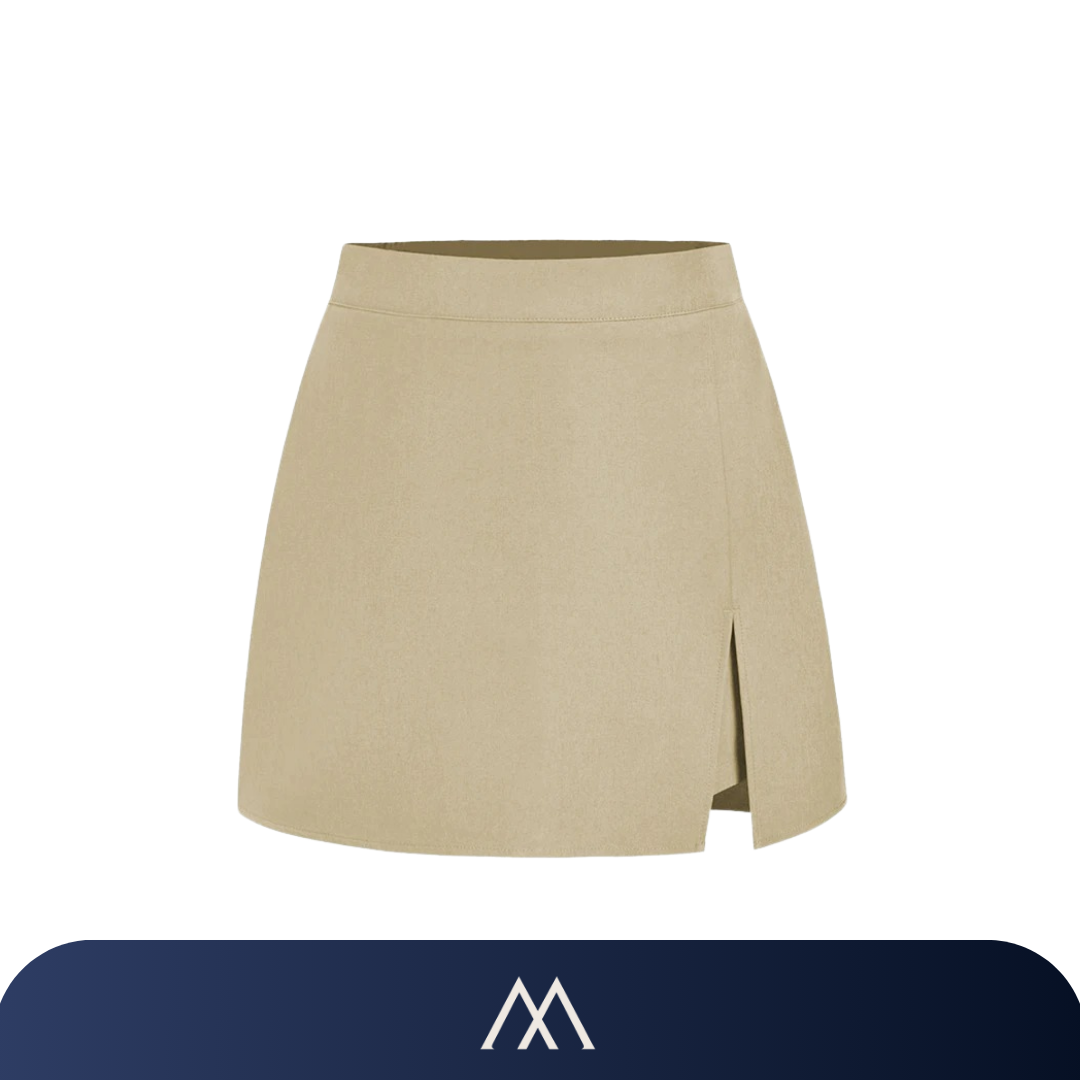 saia feminina alfaiataria curta com fenda lateral
