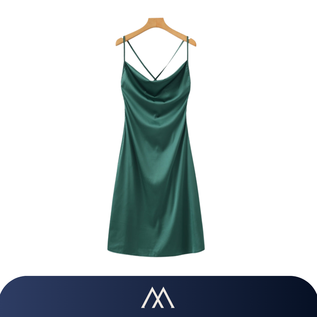 vestido cetim verde feminino midi elegante
