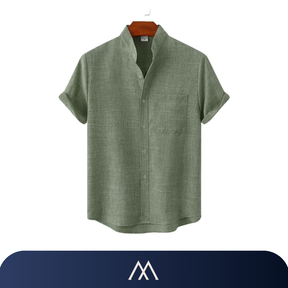 camisa masculina linho verde Amalvi Salerno verão elegante