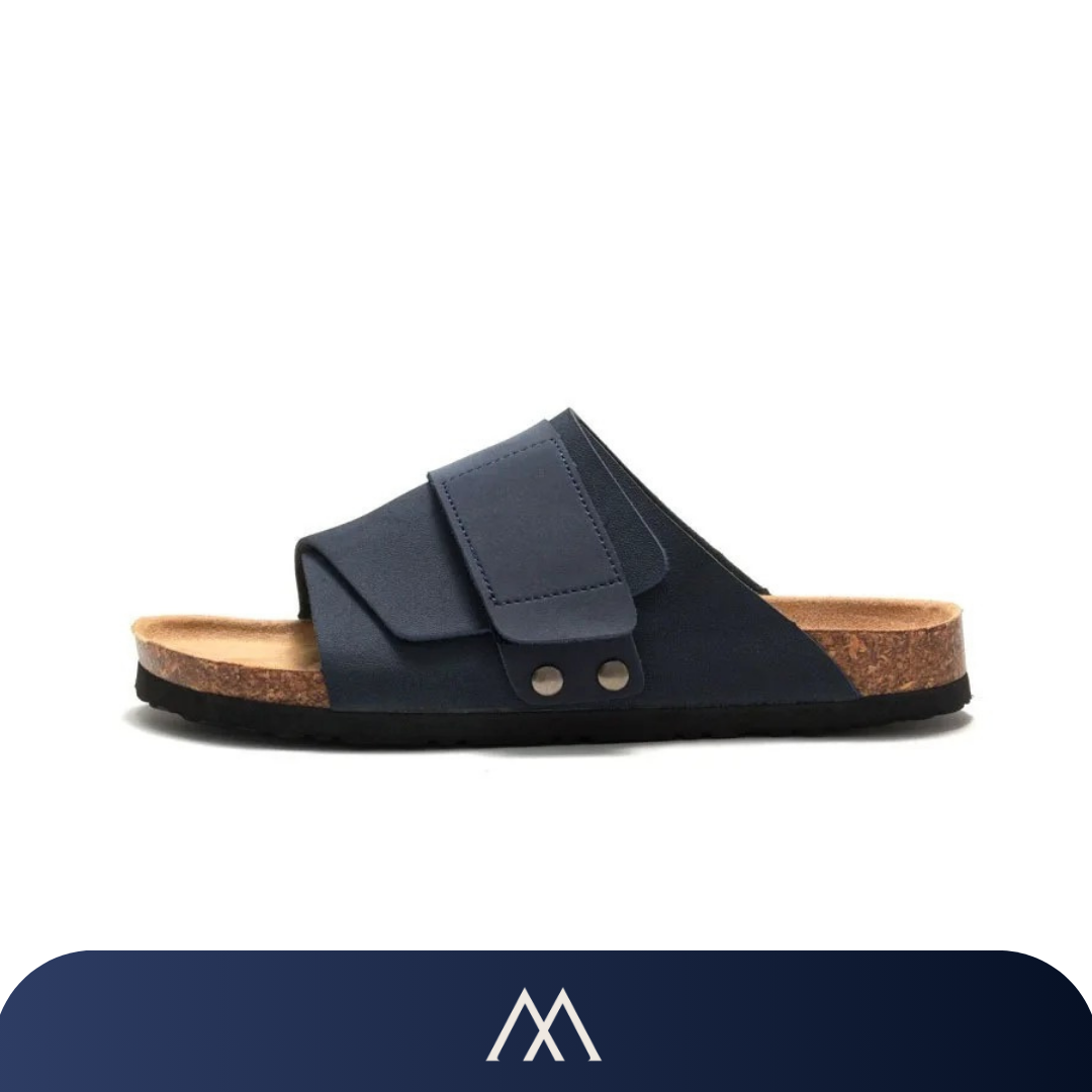 sandália masculina confortável com palmilha de cortiça