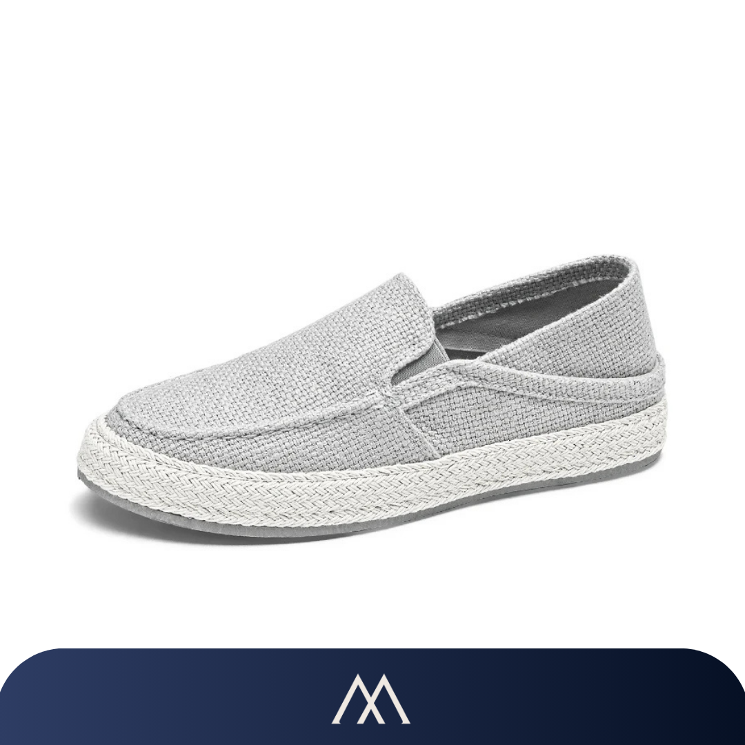 mocassim masculino slip on de tecido respirável estilo espadrille