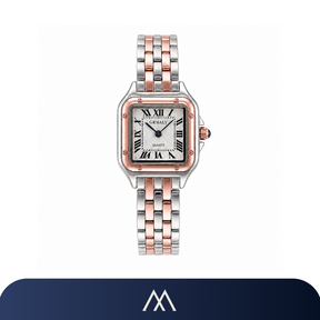 Relógio feminino Amalvi com mostrador clássico e pulseira metálica elegante