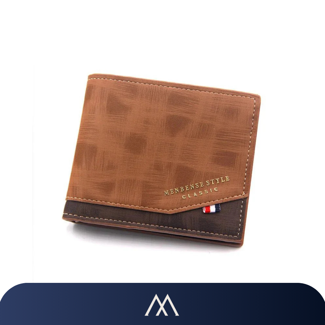 Carteira masculina bifold Amalvi com compartimentos completos e design clássico