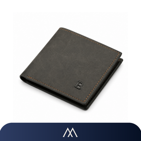 Carteira masculina Amalvi estilo retrô com design bifold e acabamento sofisticado