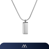 Colar masculino Amalvi com pingente retangular minimalista e corrente fina