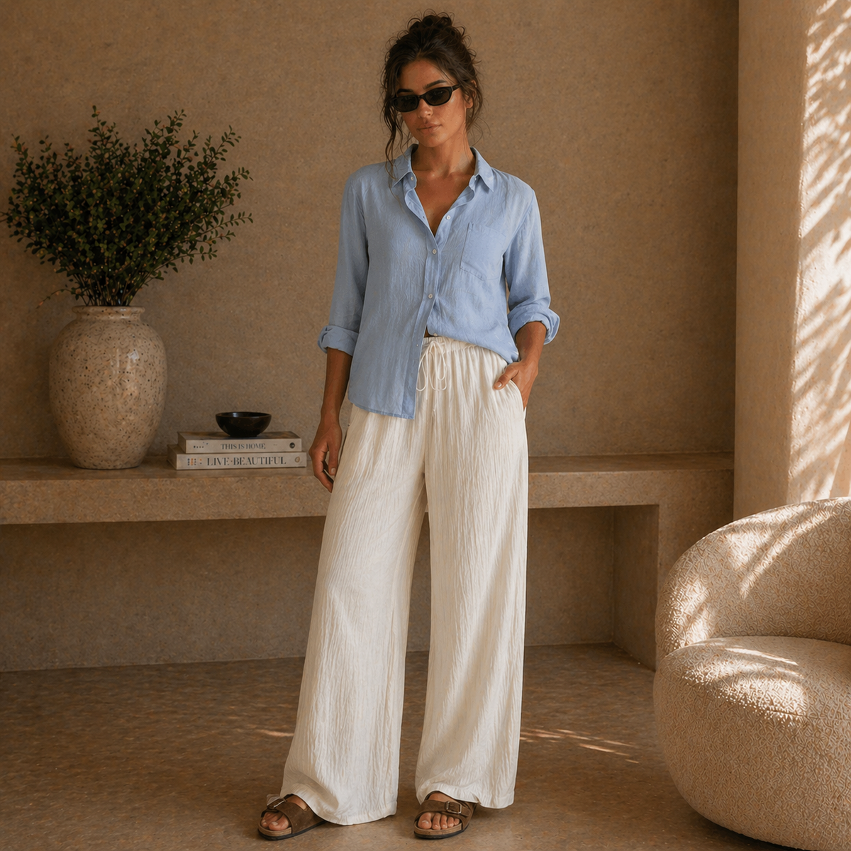 Conjunto Feminino em Linho Amalvi Bellagio