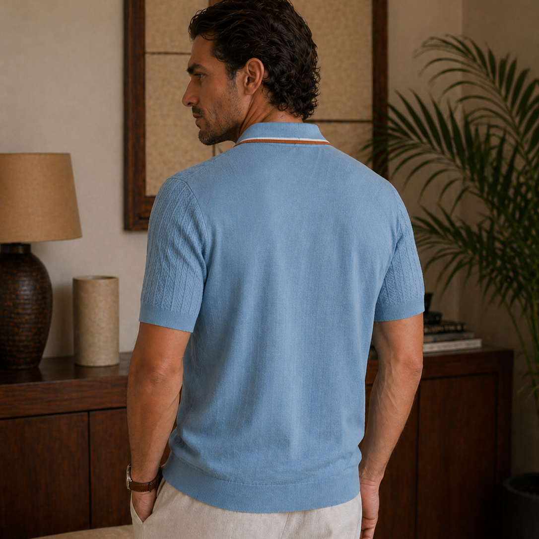 Camisa Polo Masculina Amalvi Ravena Tricot