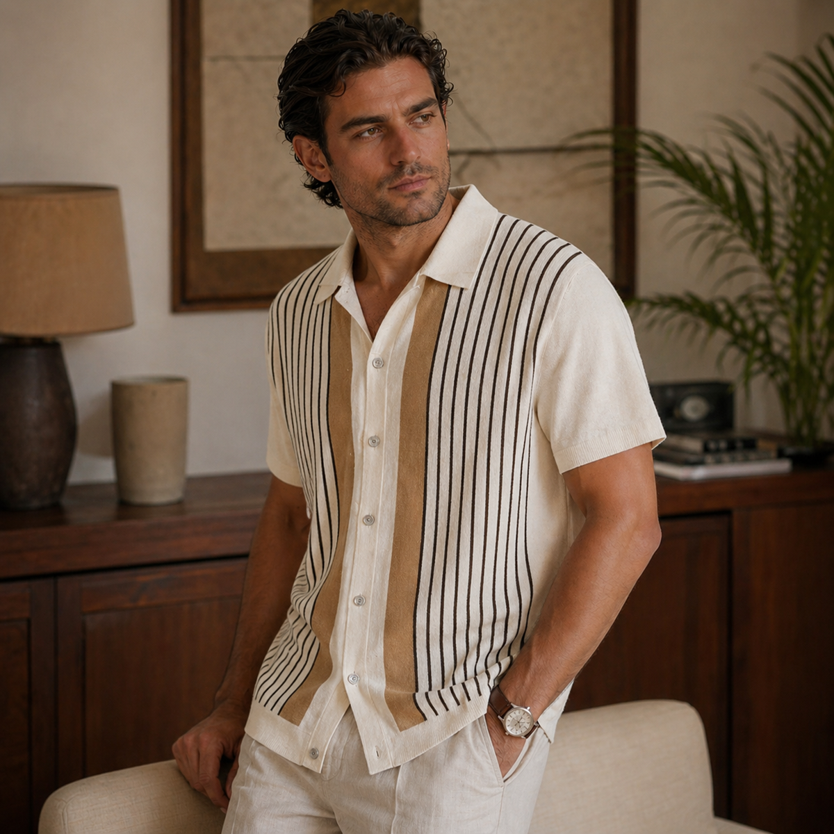 Camisa Polo Masculina Amalvi Sorrento em Tricot