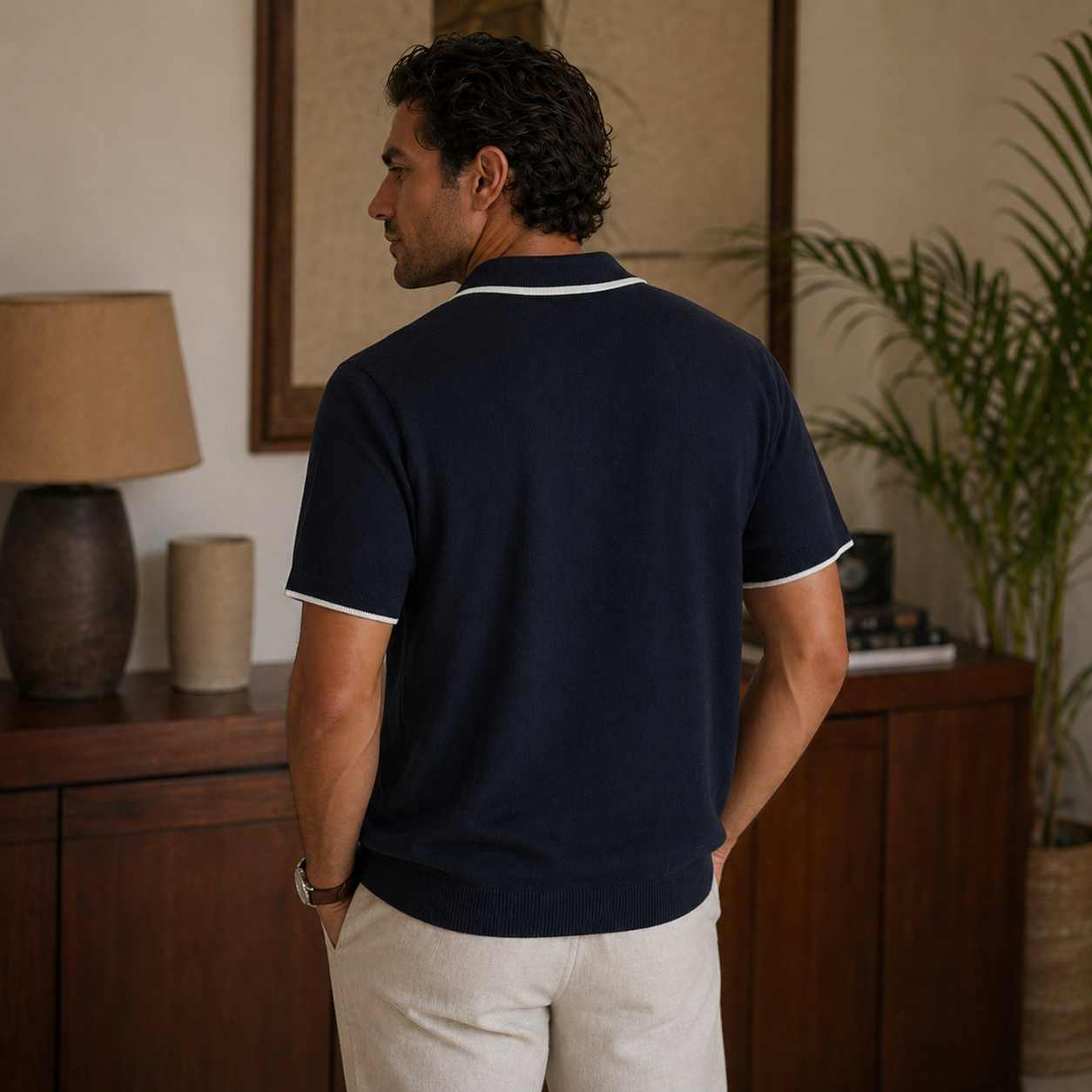 Camisa Polo Masculina Amalvi Napoli em Algodão