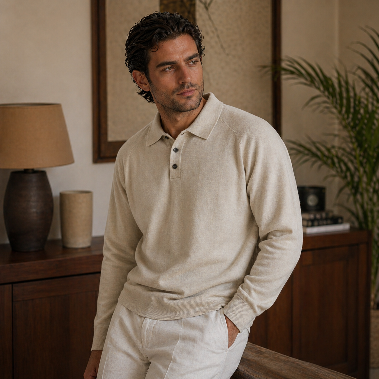 Camisa Polo Masculina Amalvi Torino em Lã