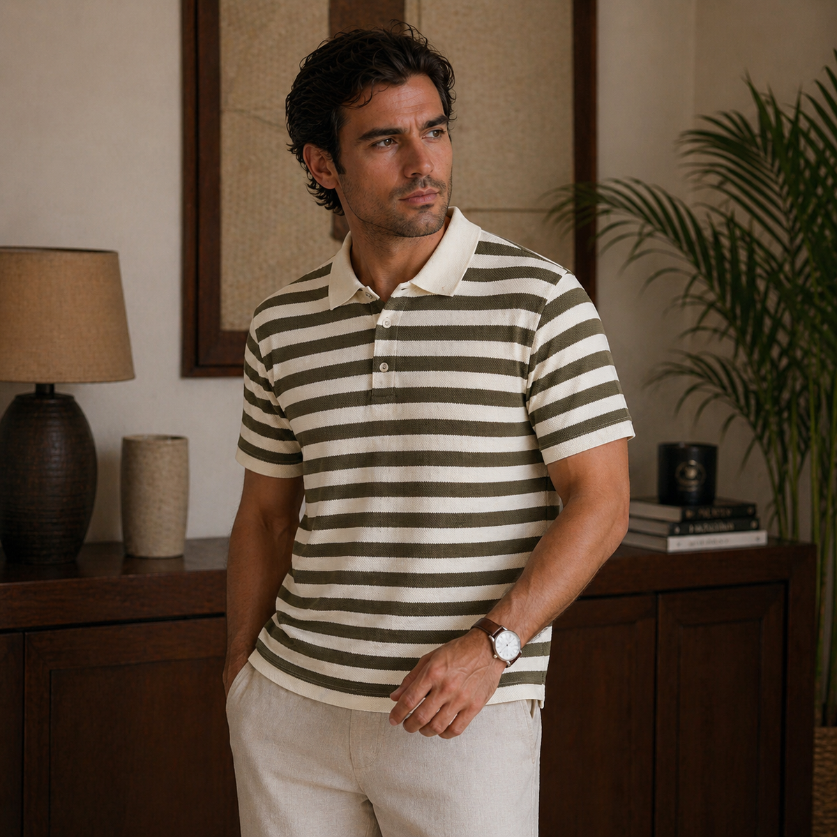 Camisa Polo Masculina Amalvi Bari em Algodão