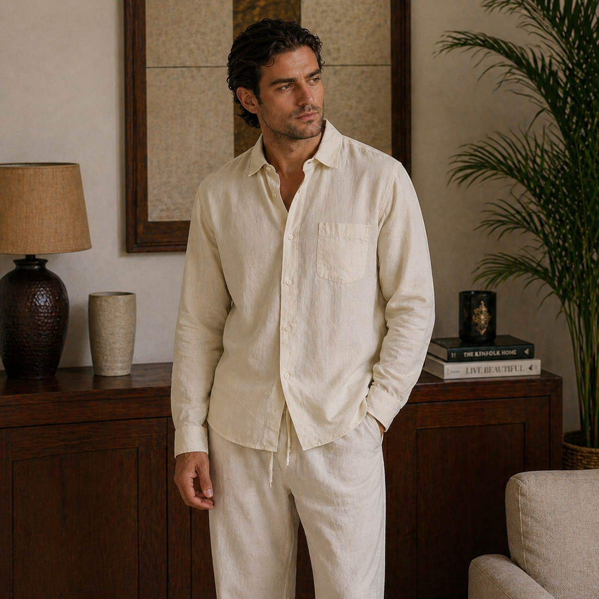 Camisa Masculina Amalvi Saluzzo em Linho