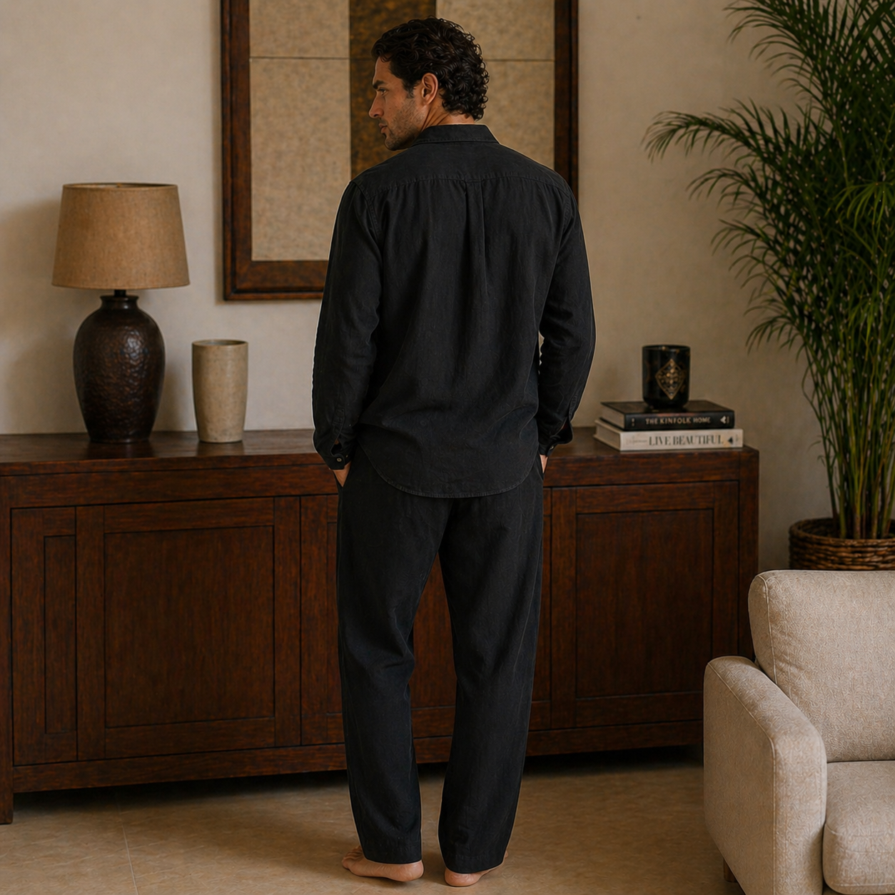 Conjunto Masculino Amalvi Brescia Monocromático em Linho