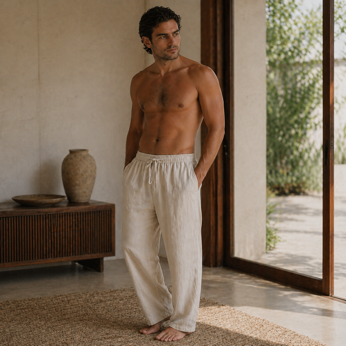 Calça Masculina Amalvi Palermo em Linho e Algodão