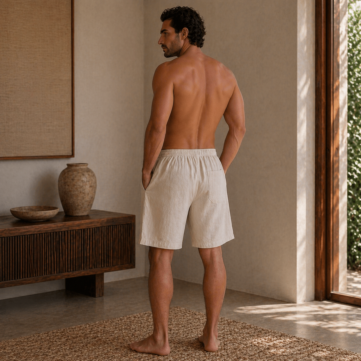 Shorts Masculino Amalvi Positano em Linho e Algodão