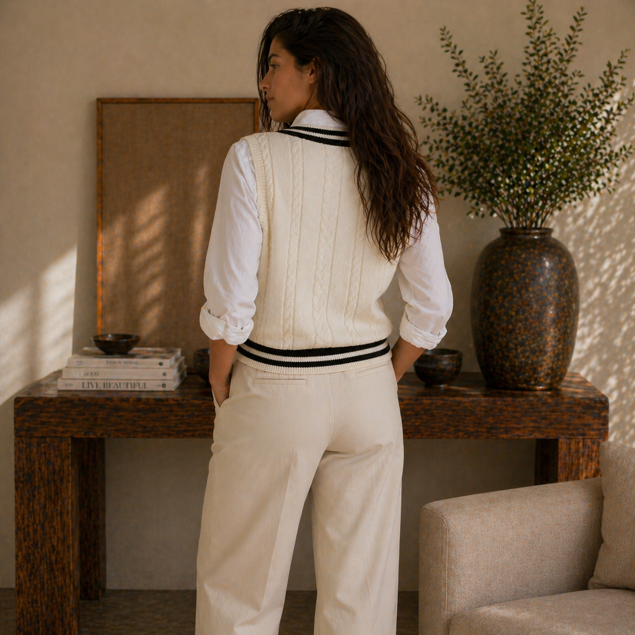 Colete Feminino Amalvi Oxford em Tricot