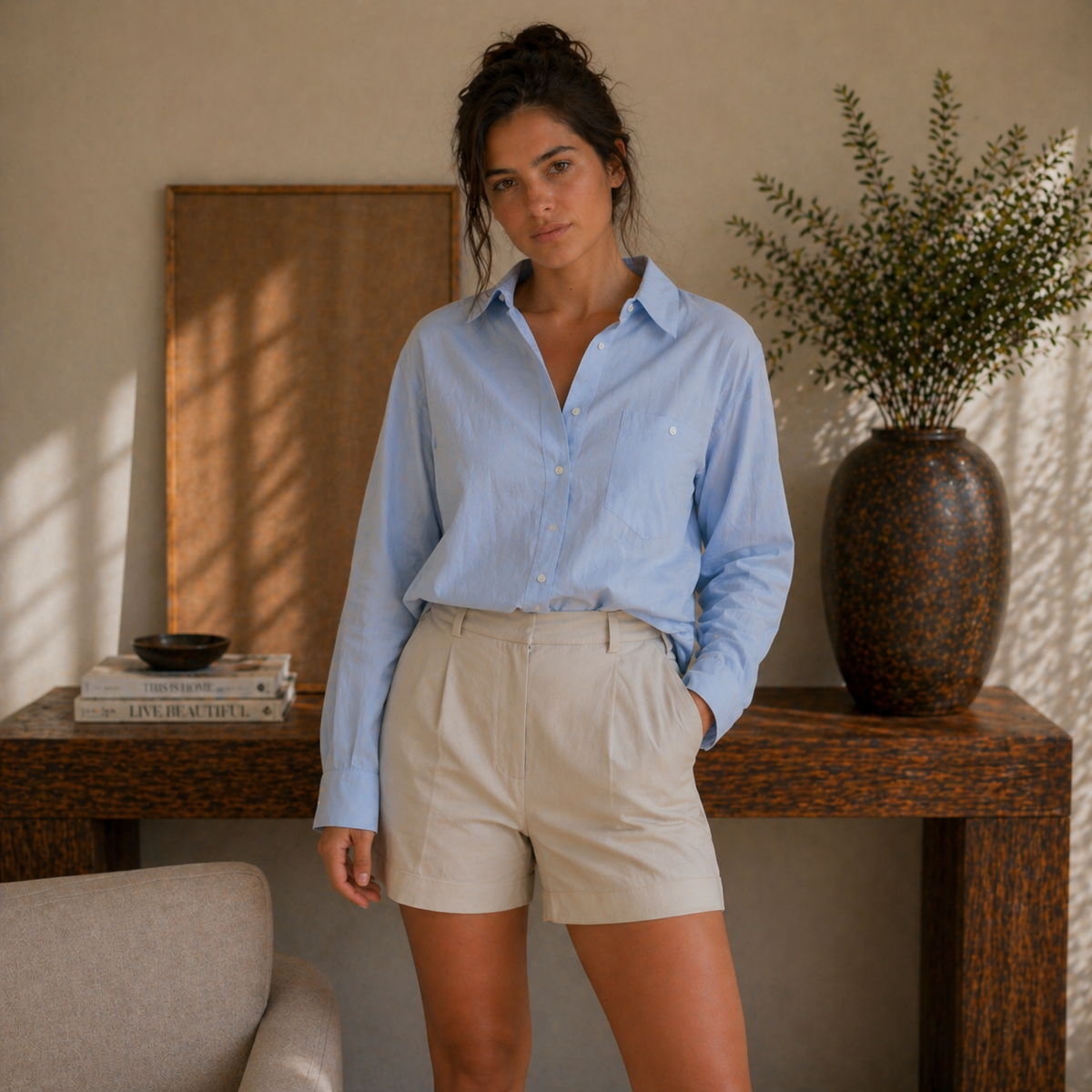 Camisa Feminina Amalvi Firenze em Linho