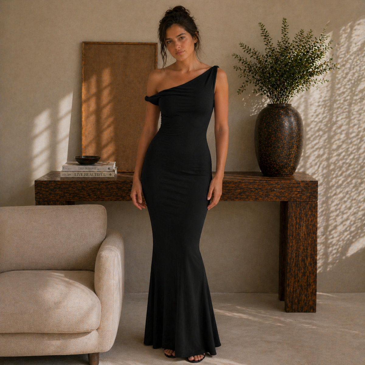 Vestido Feminino Amalvi Capri One Shoulder