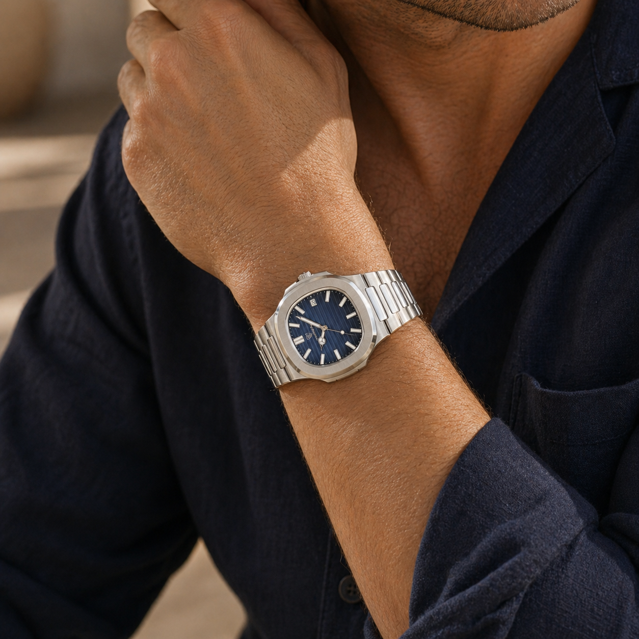 Relógio Masculino Amalvi Venezia Steel Blue em Aço Inoxidável