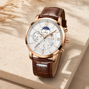 Relógio Masculino Amalvi Roma Moonphase em Couro