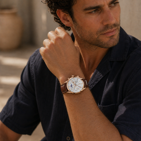 Relógio Masculino Amalvi Roma Moonphase em Couro